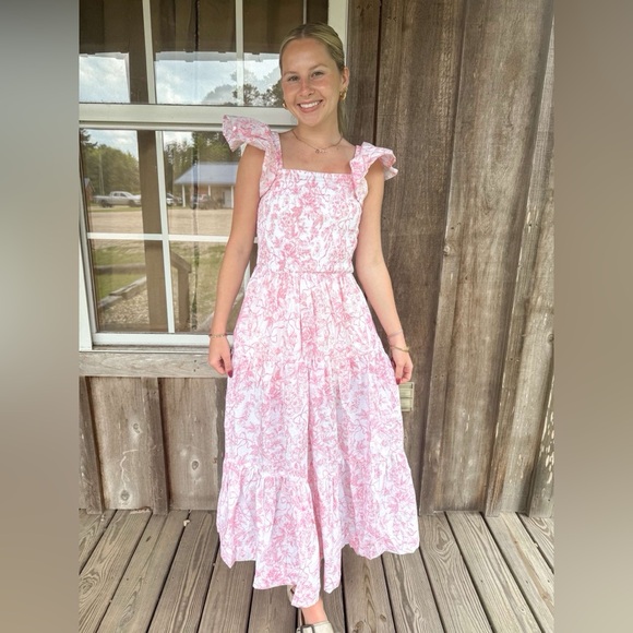Pink Floral Maxi Dress - Picture 1 of 3